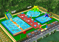 OEM On Land Inflatable Water Playground / Aqua Slide Park 3 Years Warranty